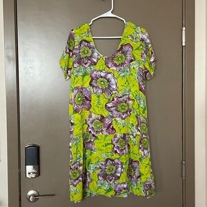 Jams World Floral Green and Purple Women's Dress